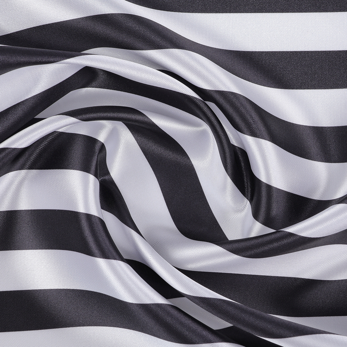 Лоскут атласа, бело-чёрная полоса, 100 × 150 см - Фото 1