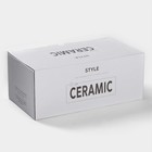 УЦЕНКА Чайная пара керамическая «Роскошь», 3 предмета: кружка 250 мл, блюдце 23.5×13 см, ложка, цвет чёрный - Фото 8