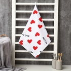 Полотенце для лица «Сердечки» 45×90 см, 100% хлопок, вафельное полотно - Фото 1
