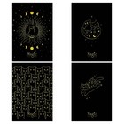 Тетрадь 80 листов в клетку на гребне MESHU "Black cat", двойная обложка, матовая ламинация, тиснение фольгой - фото 9882367