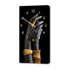 Часы-картина настенные интерьерные "Руки в золотых браслетах", бесшумные, 35 х 60 см - фото 321789071
