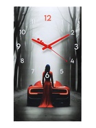 Часы-картина настенные интерьерные "Девушка в красном", бесшумные, 35 х 60 см - фото 31487952