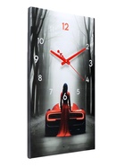 Часы-картина настенные интерьерные "Девушка в красном", бесшумные, 35 х 60 см - фото 31487953