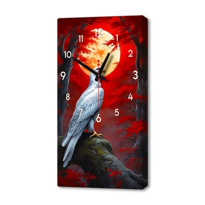 Часы-картина настенные интерьерные "Птица", бесшумные, 35 х 60 см