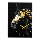 Часы - картина настенные интерьерные «Лошадь чёрное золото», бесшумные, 50×70 см - Фото 3