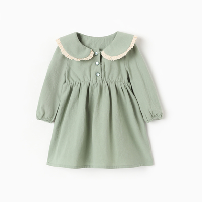 Платье для девочки MINAKU: Cotton collection BABY, рост 74-80 см, оливковое