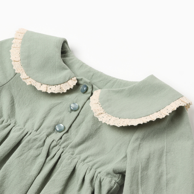 Платье для девочки MINAKU: Cotton collection BABY, рост 74-80 см, оливковое