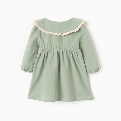 Платье для девочки MINAKU: Cotton collection BABY, рост 74-80 см, оливковое