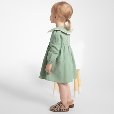 Платье для девочки MINAKU: Cotton collection BABY, рост 74-80 см, оливковое