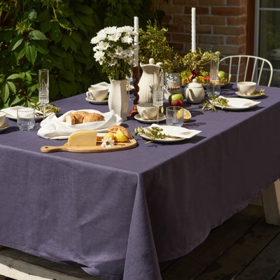 Скатерть «Этель» Linen collection violet, 145×220 см, 100% лён 210 г/м²