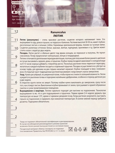 Лютик Пикоти Кафе о Ле, 7/8 р-р, 10 шт., Весна 2026