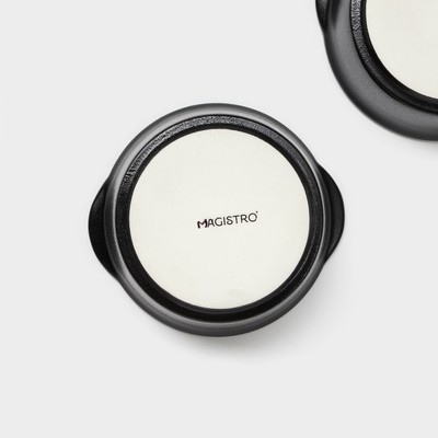 Блюдо для подачи Magistro Carbon, 200 мл, 11.5×10.3 см, керамика, набор 2 шт., чёрное