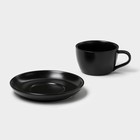 Набор керамический кофейный Magistro Carbon, 4 предмета: чашка 200 мл, блюдце d=14.5 см, цвет чёрный - Фото 5