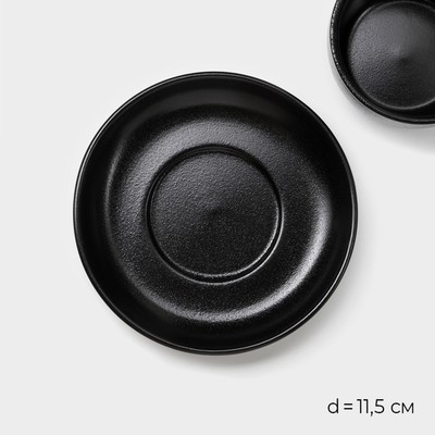 Набор керамический кофейный Magistro Carbon, 4 предмета: чашка 200 мл, блюдце d=14.5 см, чёрный