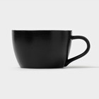 Набор керамический кофейный Magistro Carbon, 4 предмета: чашка 200 мл, блюдце d=14.5 см, цвет чёрный - Фото 6