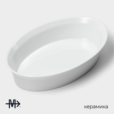 Форма для выпечки Magistro White gloss, 2.5 л, 34×22×6.5 см, жаропрочный фарфор, белая