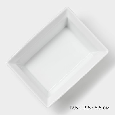 Форма для выпечки Magistro White gloss, 700 мл, 17.5×13.5×5.5 см, жаропрочный фарфор, белая