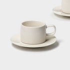 Набор кофейный Magistro Whitewarm, 4 предмета: чашка 250 мл, блюдце d=15.5 см, фарфор - Фото 4