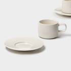 Набор кофейный Magistro Whitewarm, 4 предмета: чашка 250 мл, блюдце d=15.5 см, фарфор - Фото 6