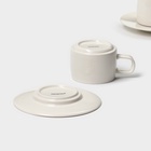 Чайный сервиз Magistro Whitewarm, 2 персоны, 4 предмета: чашка 250 мл, блюдце d=15.5 см, фарфор - Фото 8