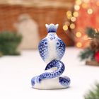 Новый год. Сувенир "Кобра с короной", гжель - фото 24656961