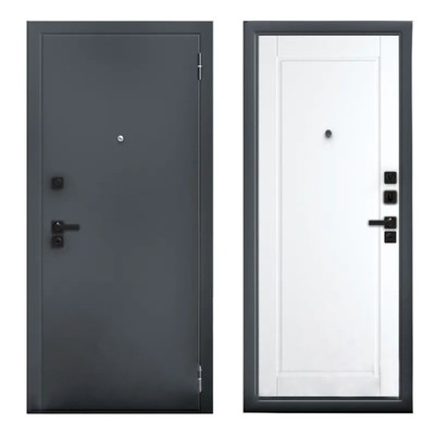 Входная дверь ARGUS Black Style «Букле Асти», 870×2050 мм, левая, цвет графит/эмалит арктик