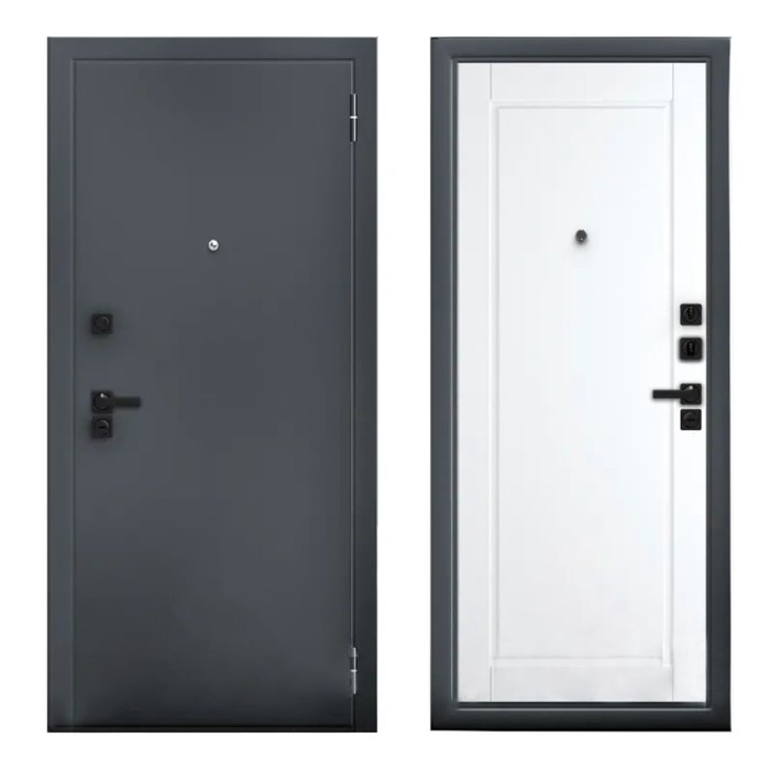 Входная дверь ARGUS Black Style «Букле Асти», 870×2050 мм, левая, цвет графит/эмалит арктик - Фото 1