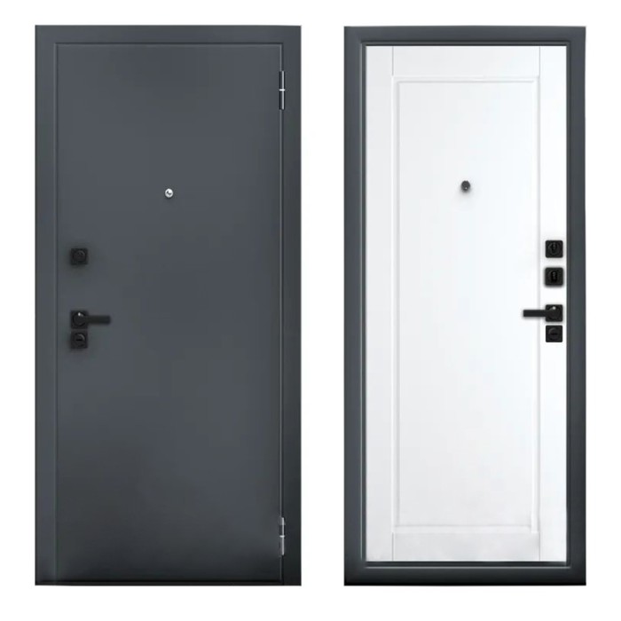 Входная дверь ARGUS Black Style «Букле Асти», 870×2050 мм, правая, цвет графит/эмалит белый - Фото 1