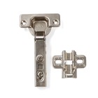 Петля накладная  Clip-on, с доводчиком, с отв планкой H=0 под евровинт, угол открывания 100° 1065815 - фото 24674376