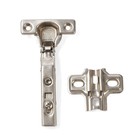 Петля накладная Clip-on, с доводчиком, с отв планкой H=0 под евровинт, угол открывания 95° - фото 24674396