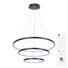 Люстра подвесная Arte Lamp Frodo A2197SP-3BK, LED, 145 Вт, 75х75х140 см, 5400 Лм, пульт ДУ, чёрный