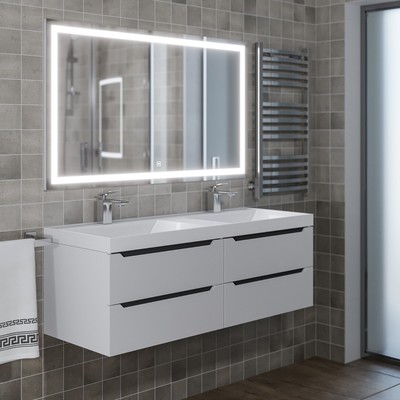 Тумба подвесная Uperwood, под раковину Uperwood Tanos 120, цвет белый/графит