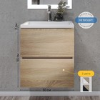 Тумба под раковину Uperwood Barsa, 50 см, подвесная, белая/дуб сонома - Фото 1