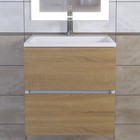 Тумба под раковину Uperwood Barsa, 50 см, подвесная, белая/дуб сонома - Фото 4