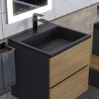 Тумба под раковину Uperwood Barsa, 50 см, подвесная, чёрная/дуб сонома - Фото 12