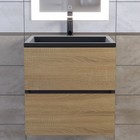 Тумба под раковину Uperwood Barsa, 50 см, подвесная, чёрная/дуб сонома - Фото 13