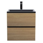 Тумба под раковину Uperwood Barsa, 50 см, подвесная, чёрная/дуб сонома - Фото 5