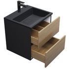 Тумба под раковину Uperwood Barsa, 50 см, подвесная, чёрная/дуб сонома - Фото 6