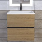 Тумба под раковину Uperwood Barsa, 50 см, подвесная, чёрная/дуб сонома - Фото 7