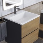 Тумба под раковину Uperwood Barsa, 50 см, подвесная, чёрная/дуб сонома - Фото 8