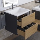 Тумба под раковину Uperwood Barsa, 50 см, подвесная, чёрная/дуб сонома - Фото 9