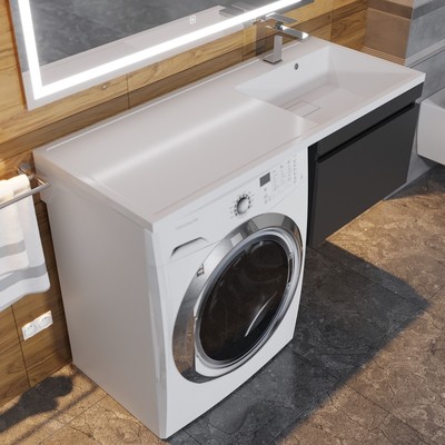 Тумба подвесная Uperwood, под стиральную машину Uperwood Magenta 50, выдвижной ящик, цвет чёрный