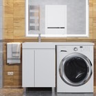 Тумба под стиральную машину Uperwood Magenta, 50 см, напольная, белая, с дверцами - Фото 4