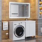 Тумба под стиральную машину Uperwood Magenta, 50 см, напольная, белая, с дверцами - Фото 5