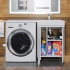 Тумба под стиральную машину Uperwood Magenta, 50 см, напольная, белая, с дверцами - Фото 6