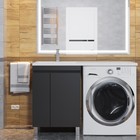 Тумба под стиральную машину Uperwood Magenta, 50 см, напольная, черная, с дверцами - Фото 3