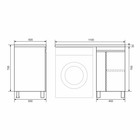 Тумба под стиральную машину Uperwood Magenta, 50 см, напольная, черная, с дверцами - Фото 9