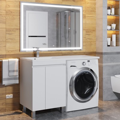Тумба напольная Uperwood, под стиральную машину Uperwood Magenta 60, с дверцами, цвет белый
