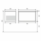 Тумба подвесная Uperwood, под раковину Uperwood Next 70, 1 ящик, цвет белый/графит - Фото 5