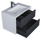 Тумба подвесная Uperwood, под раковину Uperwood Next 70, 2 ящика, цвет белый/графит - Фото 4
